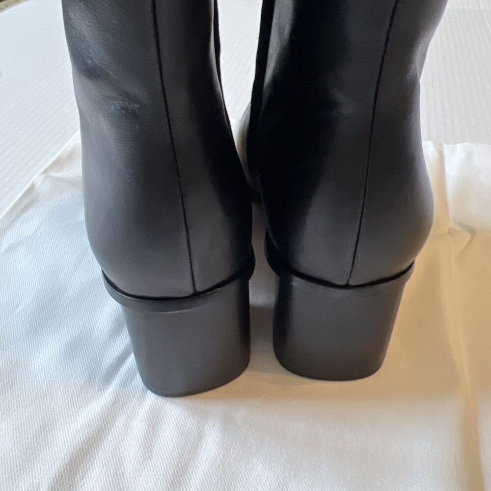 VINCE Vero Cuoio Sz 9.5 Leather Women's Ankle Heel Boots Zipper Black EXCELLENT - Picture 3 of 11